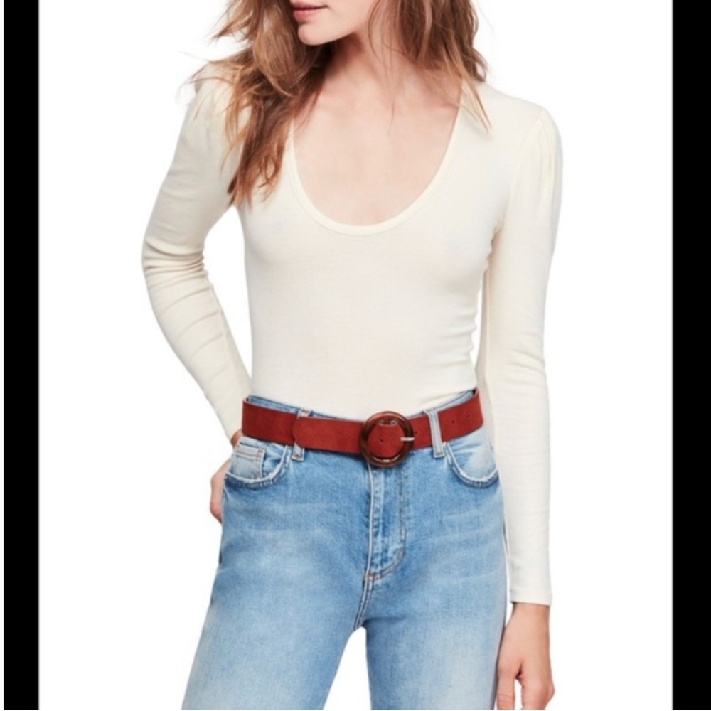 Intimately by Free People Medium cream puff sleeve long sleeve
